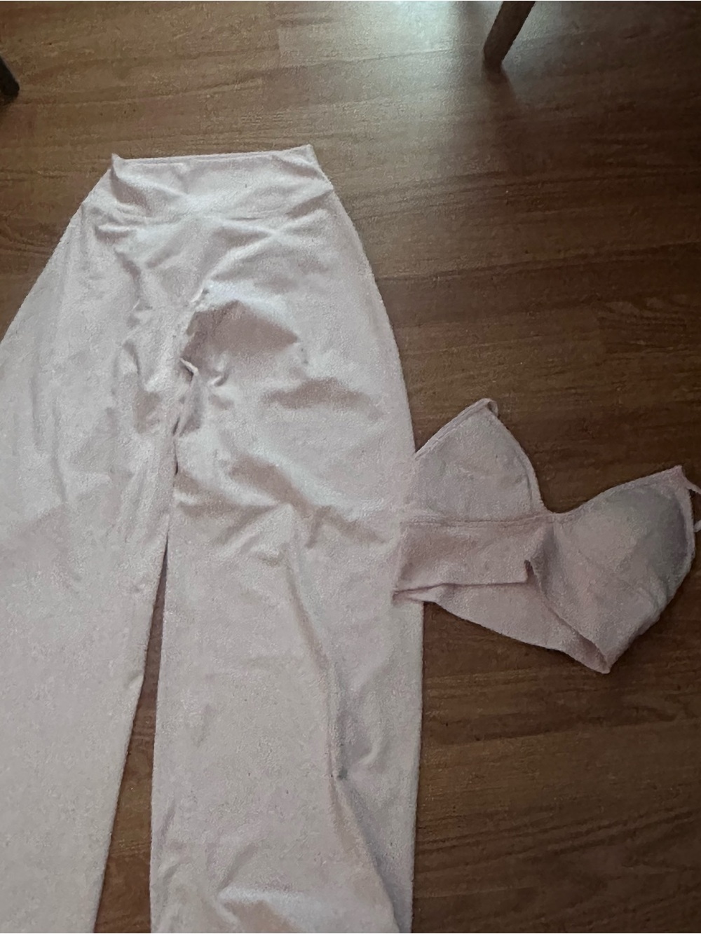 Amazon Women’s Boot Cut & Flare Pants and Matching Top in Light Pink